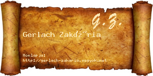 Gerlach Zakária névjegykártya